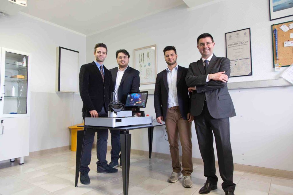 Parte del team che compone ICan robotics(da sinistra a destra): Ing. Angelo Sudano, Ing. Ezio Rifino, Ing. Mario Donnici, Prof. Dino Accoto