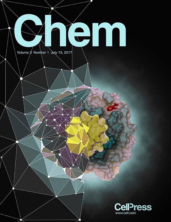 Nanoparticella di oro stilizzata in copertina sulla rivista Chem